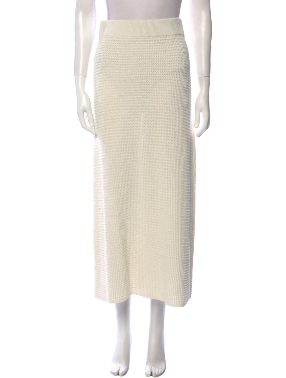 Loulou Studio Textured Ivory Manta Skirt Size S